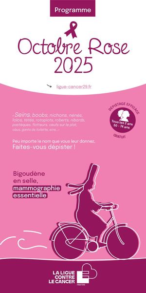 Programme Octobre Rose 2025 - Ligue Contre le Cancer du Finistère