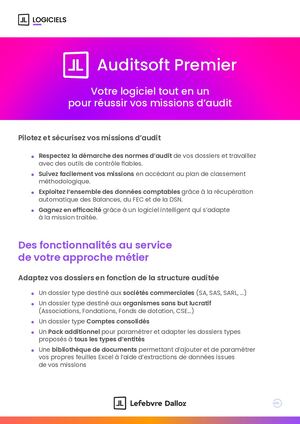 Plaquette Auditsoft Premier