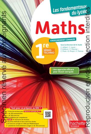 Mathématiques - enseignement commun - 1re séries techno (manuel) - Éd. 2025