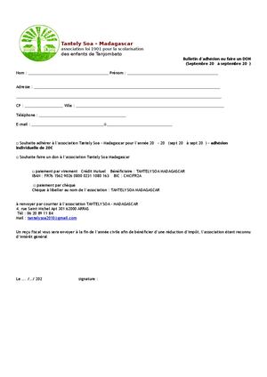 Bulletin D'adhesion
