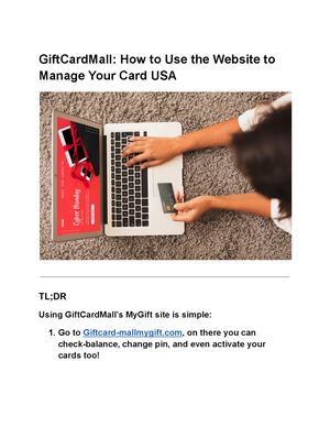 GiftCardMall: How to Use the Website to Manage Your Card USA