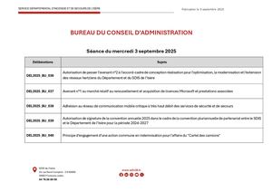 2025 09 03 Délibérations Du Bureau