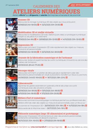 Calendrier des Ateliers numériques