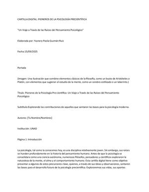 Cartilla Digital “Pioneros de la psicología precientífica”