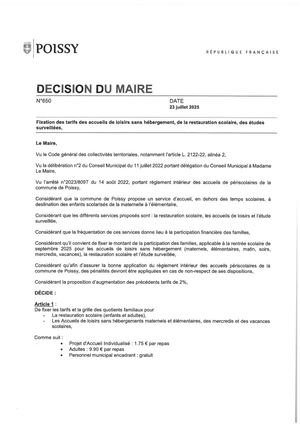 Décision Fixation Tarifs 09 2024