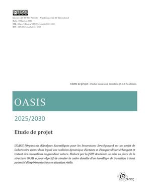 Etude de Projet : L'OASIS (Observatoire d'Analyses Scientifiques et d'Innovations Stratégiques)