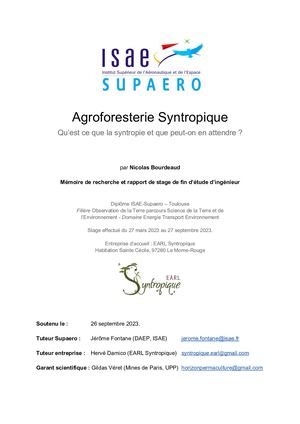 P 68 Rapport De Stage Syntropie Nicolas Bourdeaud 2023
