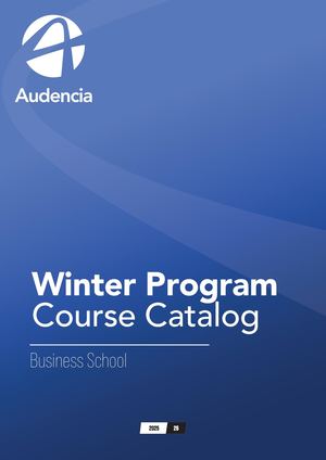 Winter Program Course catalog