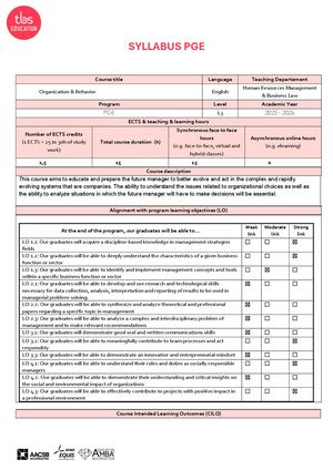 BCN - Behaviour And Organization 2025 2026