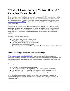 What is Charge Entry in Medical Billing? A Complete Expert Guide