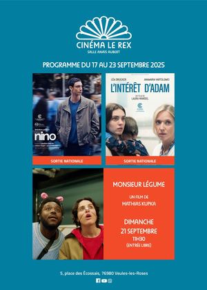 Programme du cinema Rex de Veules les Roses du 17 au 23 septembre