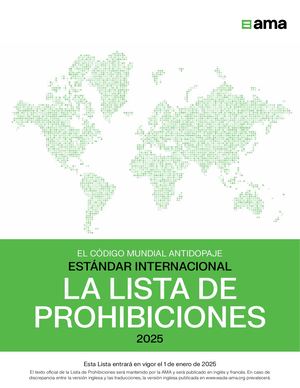 Antidopaje 2025 Lista De Prohibiciones