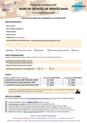 Fiche Candidature Marche Noel Montelimar 2025