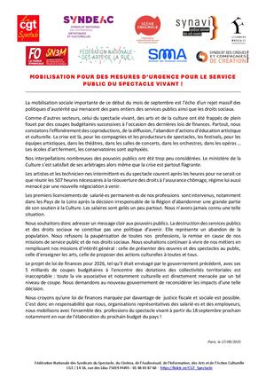 Cp Cgtspectacle Intersyndicale18092025