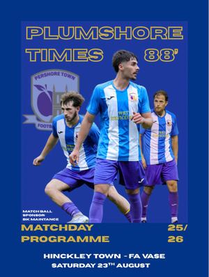 5. Pershore Town Programme Hinckley Town