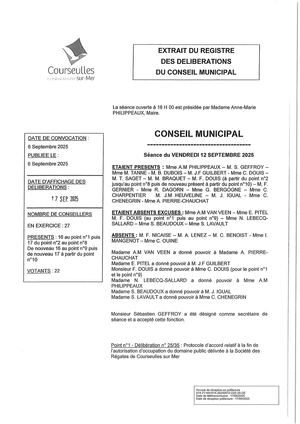 Délibérations du Conseil Municipal du 12 septembre 2025