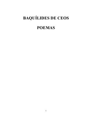 BAQUÍLIDES DE CEOS - POEMAS