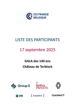 Liste Participants 140 Ans à Maj