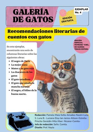 Revista Literaria 4to A Cuentos Con Gatos