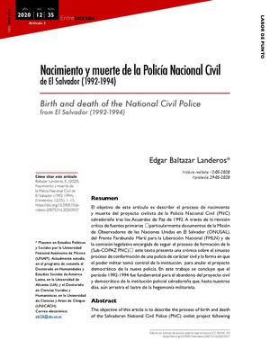 Dialnet Nacimiento Ymuerte De La Policia Nacional Civil De El Salva 9149487