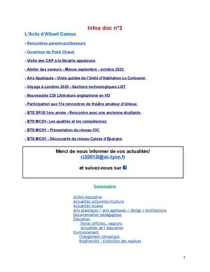 Infos Doc N°3 2025 2026
