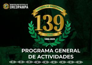Programa General 139 aniversario de Orcopampa