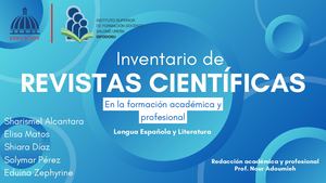 Inventario De Revistas Científicas En La Formación Académica Y Profesional