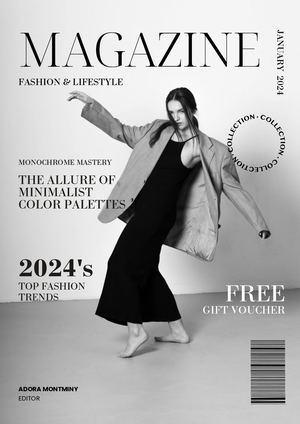 Grey Photo Fashion Magazine Poster