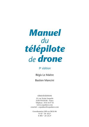 Extrait 2220 Manuel du télépilote de Drone 9e édition - CATS