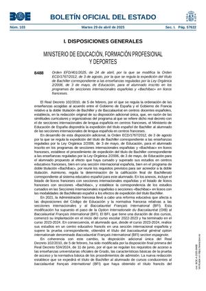 Orden Efd401 2025modifica Orden Ecd1767 2012