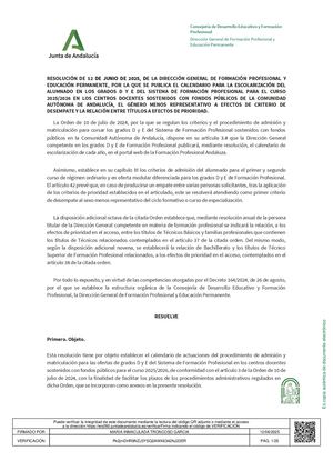 Resolucion12junio2025calendario Escolarizacion Grados De