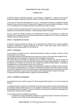 Règlement concours de dessins (Punch 13)