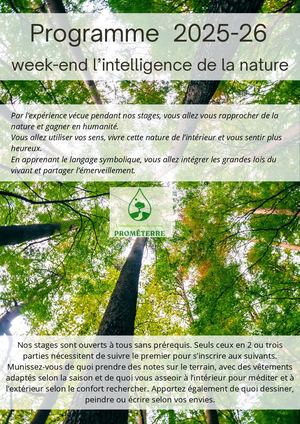 Programme Intelligence De La Nature 2025 26