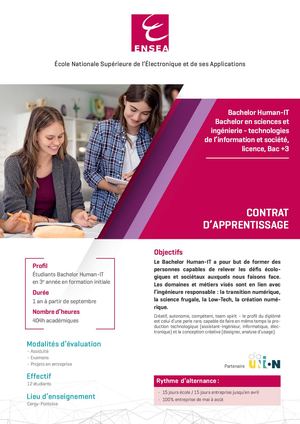 Fiche Contrat Pro 3A Bachelor Human It