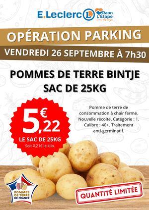 5,22€ le sac de 25kg de pommes de terre Bintje !