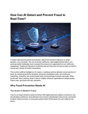 Calaméo - How Can Ai Detect And Prevent Fraud In Real Time