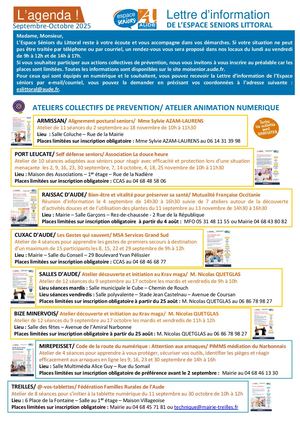 Lettre d'information Espace Senior Narbonne Littoral