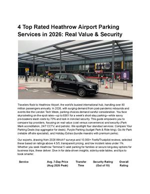 4 Top Rated Heathrow Airport Parking Services In 2026 Real Value & Security
