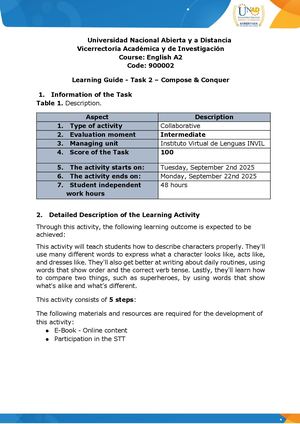 Learning Guide Task 2 Compose Conquer