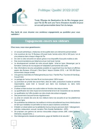 Politique Qualité 2022 2027