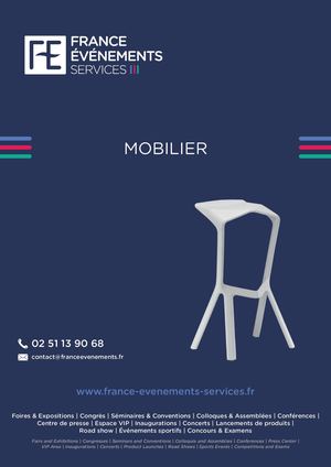 Catalogue location mobilier - FRANCE ÉVÉNEMENTS SERVICES