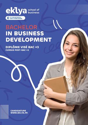 EKLYA - Bachelor in Business Development Post-Bac