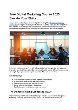 Free Digital Marketing Course 2025   Full eBook