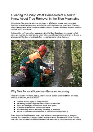 What Homeowners Need To Know About Tree Removal In The Blue Mountains