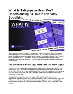 What Is Talkyspace Used For? Understanding Its Role In Everyday Socializing