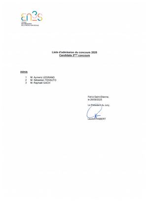 3ème Concours Admis - Concours 2025