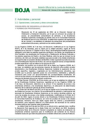 Resolucion19septiembre2024pruebas Acceso Ensenanzas Artisticas Superiores2024 2025