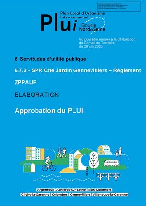 6 7 2 - SPR Cité Jardin Gennevilliers - Zppaup Reglement Nov2005 - Approbation