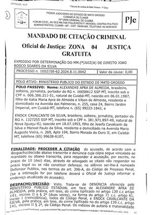 Promotora Janine Barros Lopes Denuncia Jornalistas Alexandre Aprá E Enock Cavalcanti