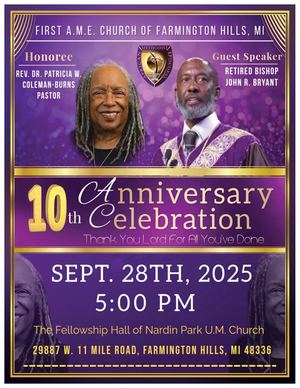 First AME Church of Farmington Hills Bulletin